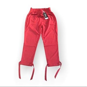 Women Red XL pants paper bag